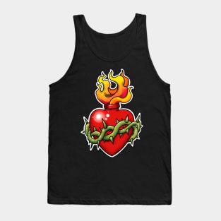 sacred heart tattoo style Tank Top